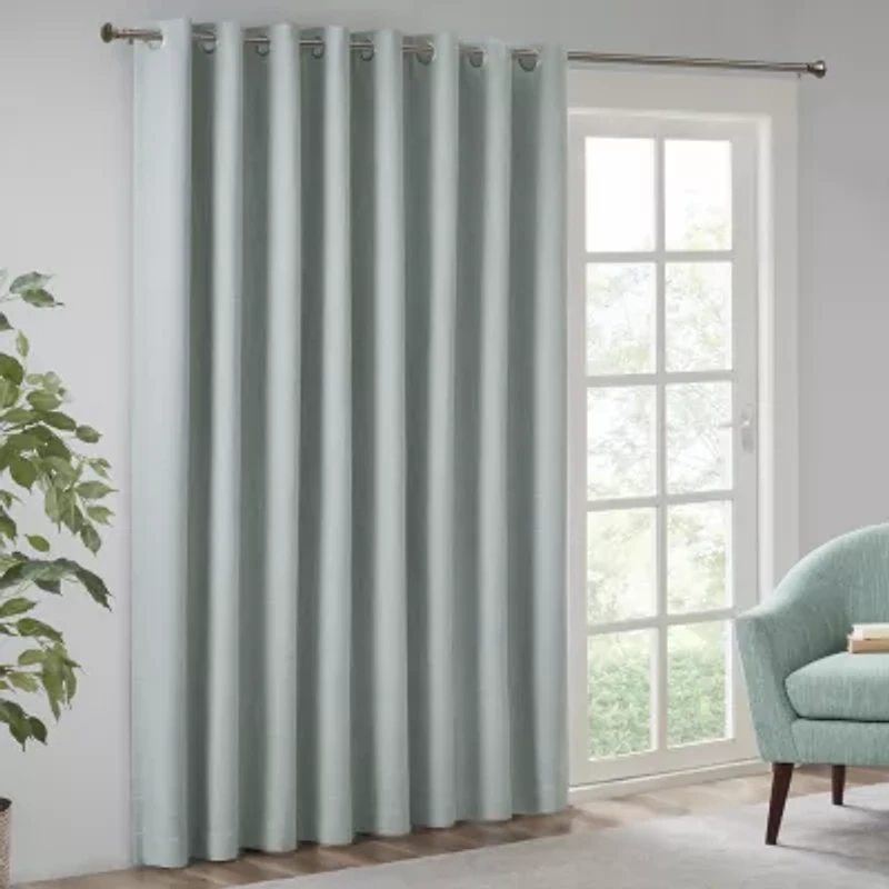 Madison Park Arlie 100"W X 84"L Energy Saving Blackout Grommet Top Patio Door Curtain