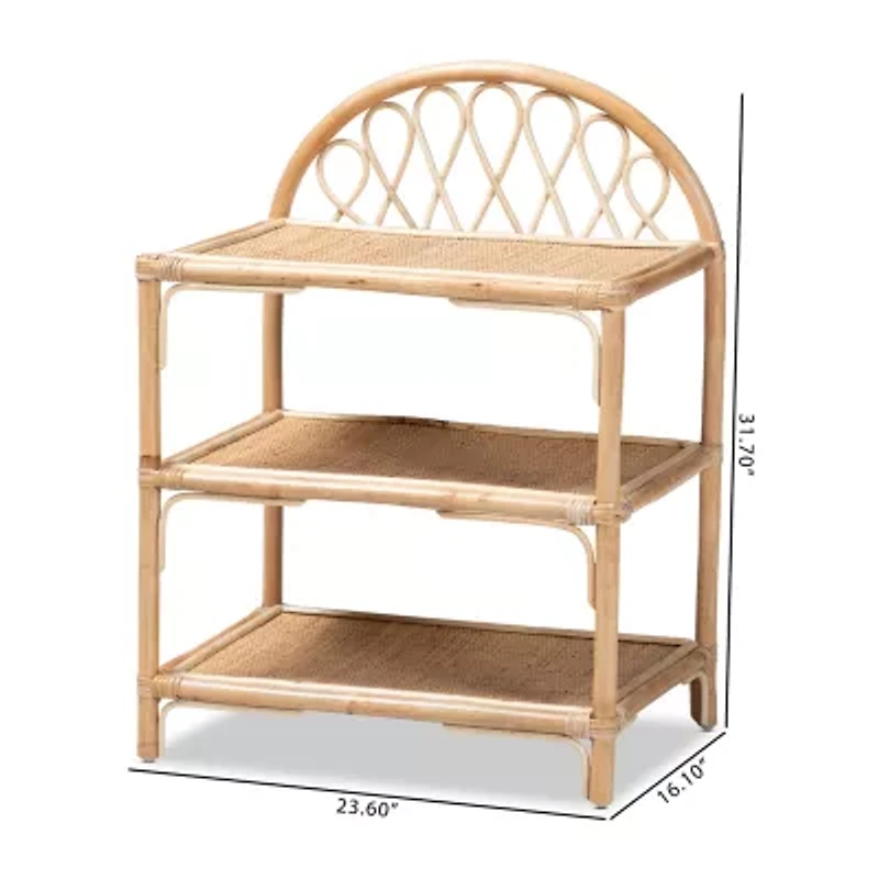 Redell Wood 3-Shelf Standard Bookshelf