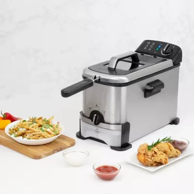 Kalorik® 3.2 Quart Deep Fryer with Oil Filtration Stainless Steel