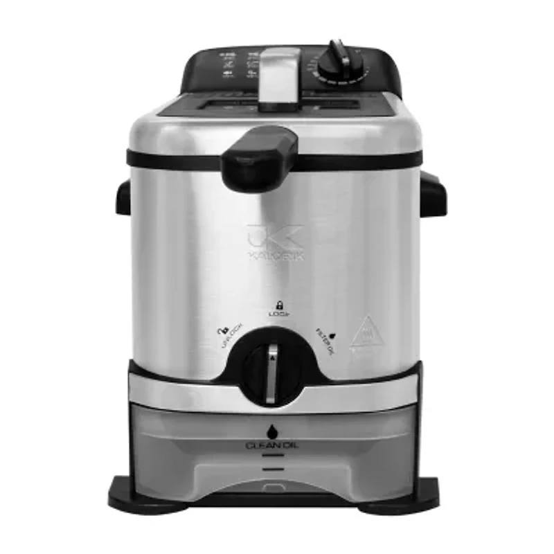 Kalorik® 3.2 Quart Deep Fryer with Oil Filtration Stainless Steel