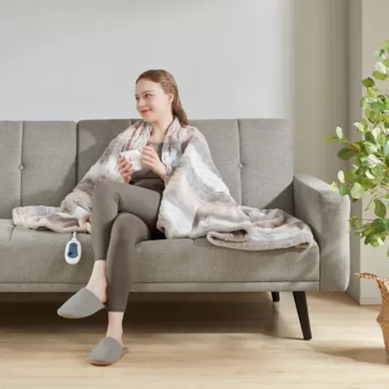 Beautyrest Marselle Heated Automatic Shut Off Washable Midweight Throw