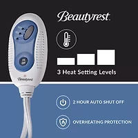 Beautyrest Marselle Heated Automatic Shut Off Washable Midweight Throw