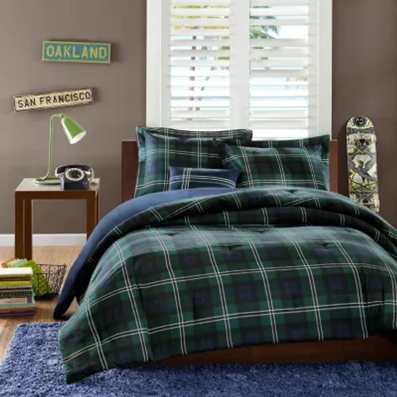 Intelligent Design Cameron Plaid Comforter Set with Decorative Pillow