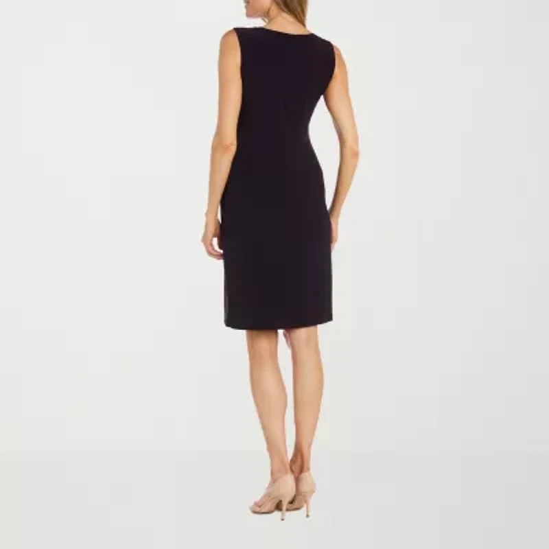 R & M Richards Womens Jacket Dress With Removable Necklace