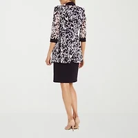 R & M Richards Womens Jacket Dress With Removable Necklace