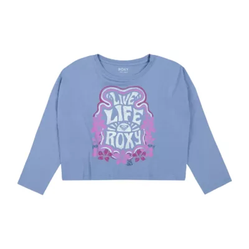 Roxy Big Kid Girls Crew Neck Long Sleeve Modern Fit Graphic T-Shirt