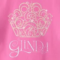 Glinda Big Kid Girls Crew Neck Short Sleeve Oversized Wicked Graphic T-Shirt