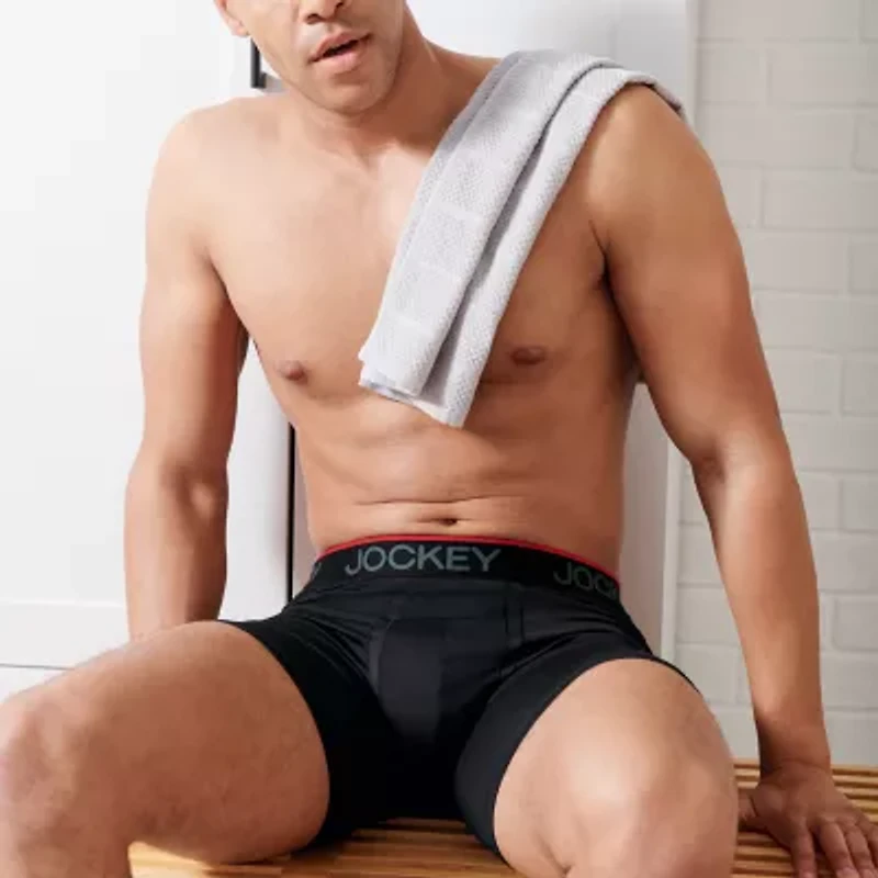 Jockey Chafe Proof Microfiber Mens 3 Pack Boxer Briefs 9251-004