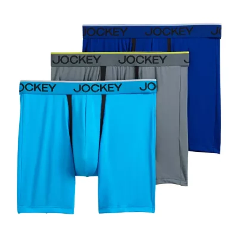 Jockey Chafe Proof Microfiber Mens 3 Pack Boxer Briefs 9251-004