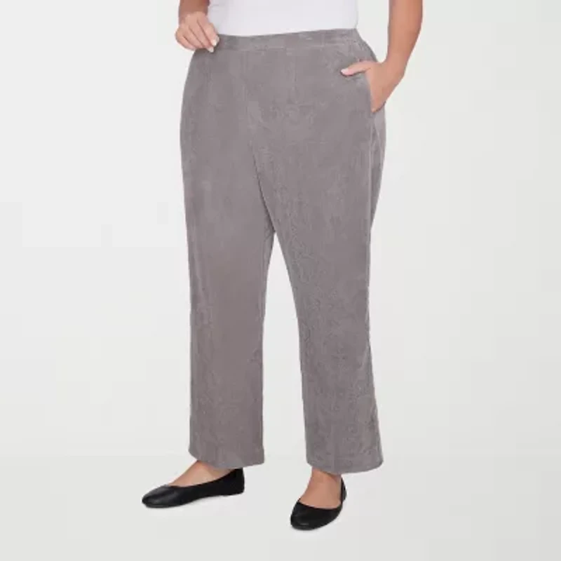 Alfred Dunner Copenhagen Womens Comfort Waistband Straight Corduroy Pant
