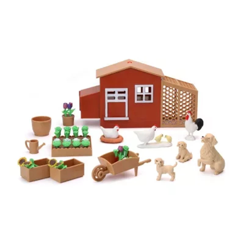 New Ray Chicken N Gardening Play Set Garden Toy