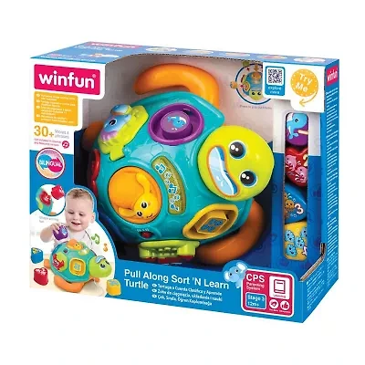 Winfun Pull Along Sort N Learn Turtle Interactive Toy