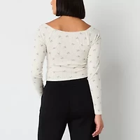 Arizona Womens U Neck Long Sleeve Juniors T-Shirt