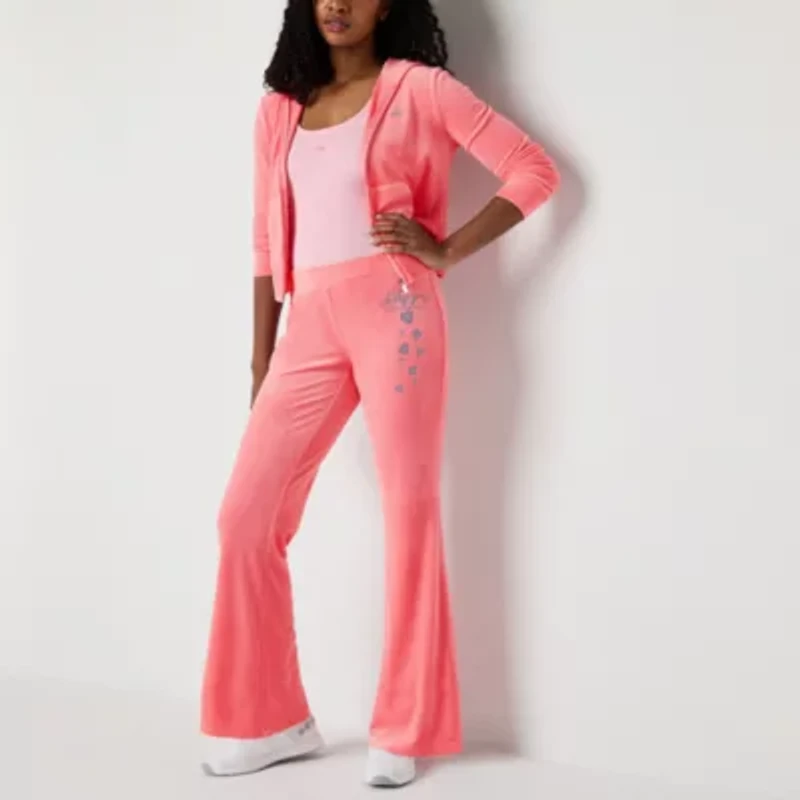 Juicy By Couture Womens Flare Mid Rise Juniors Track Pant