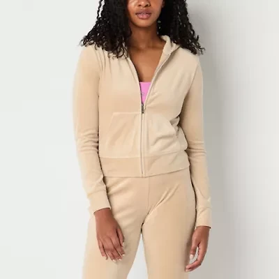 Juicy By Couture Womens Hooded Lightweight Juniors Track Jacket