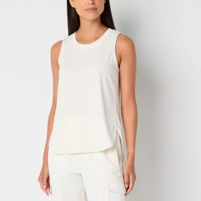 Stylus Womens Crew Neck Sleeveless Tank Top