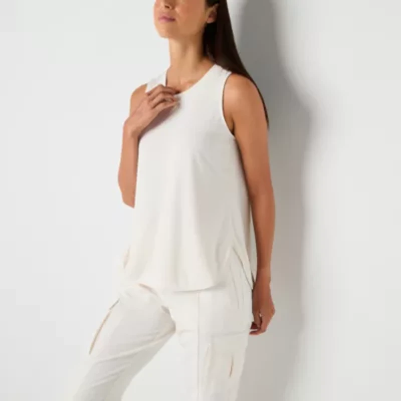 Stylus Womens Crew Neck Sleeveless Tank Top