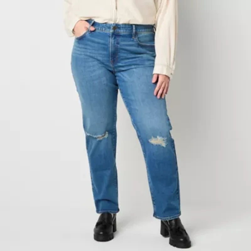 a.n.a Womens Plus High Rise Curvy Fit Jean