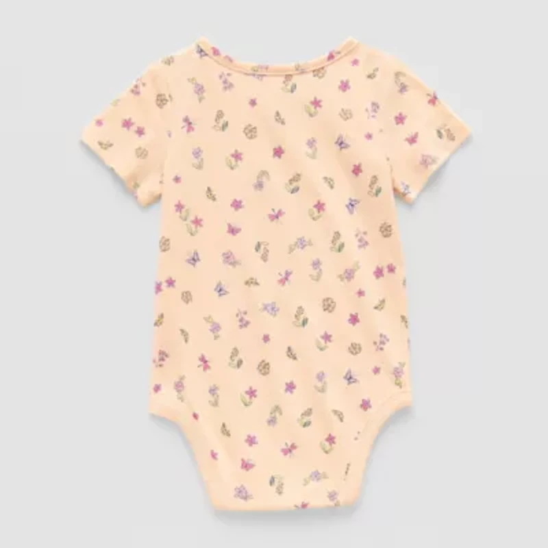 Okie Dokie Baby Girls Round Neck Short Sleeve Bodysuit