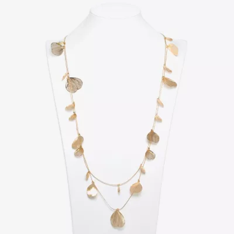 Bijoux Bar Gold Tone Womens 34 Inch Strand Necklace