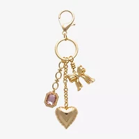Bijoux Bar Gold Tone Bow Heart Bag Charm