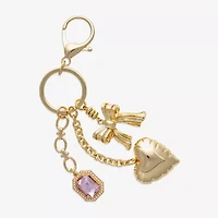 Bijoux Bar Gold Tone Bow Heart Bag Charm