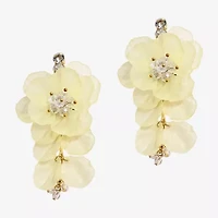 Bijoux Bar Gold Tone Womens Flower Drop Earrings
