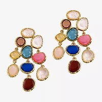 Bijoux Bar Gold Tone Womens Multi Color Drop Earrings