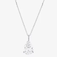 ( H-I/Si1-Si2 ) 2 CT.  Lab-Grown Diamond 14K Gold Pear 18 Inch Pendant Necklace