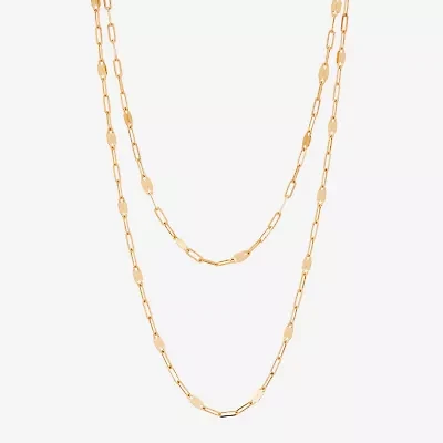 Womens 10K Gold Inch Link Chain Necklace