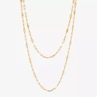 Womens 10K Gold Inch Link Chain Necklace