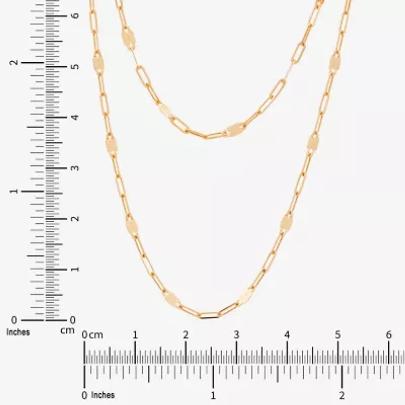 Womens 10K Gold Inch Link Chain Necklace