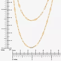 Womens 10K Gold Inch Link Chain Necklace