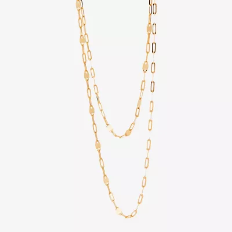 Womens 10K Gold Inch Link Chain Necklace