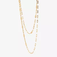 Womens 10K Gold Inch Link Chain Necklace