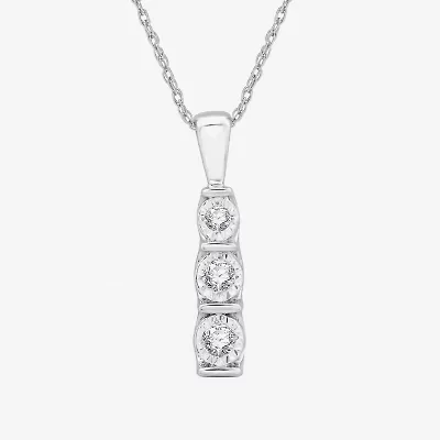Yes, Please! Womens 1/6 CT. T.W. Lab Grown White Diamond Sterling Silver 18 Inch Pendant Necklace