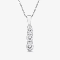 Yes, Please! Womens 1/6 CT. T.W. Lab Grown White Diamond Sterling Silver 18 Inch Pendant Necklace