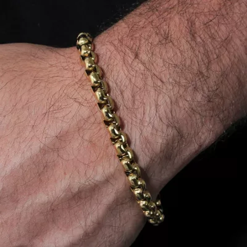 Mens Stainless Steel Solid 8 1/2 Inch Link Bracelet