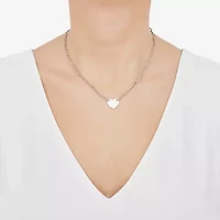 Made in Italy Womens Sterling Silver Heart 16 Inch Pendant Necklace