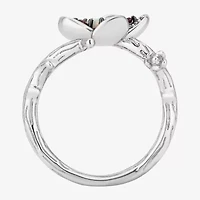 Enchanted Disney Fine Jewelry Mulan(I, I2) Womens 1/10 CT. T.W. Lab Created White Opal Sterling Silver Round Mulan Cocktail Ring