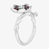 Enchanted Disney Fine Jewelry Mulan(I, I2) Womens 1/10 CT. T.W. Lab Created White Opal Sterling Silver Round Mulan Cocktail Ring