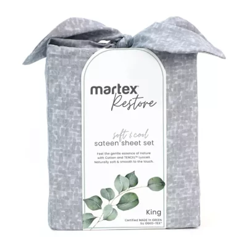 Martex Restore Echo Sheet Set 300tc Wrinkle Resistant Temperature Regulating