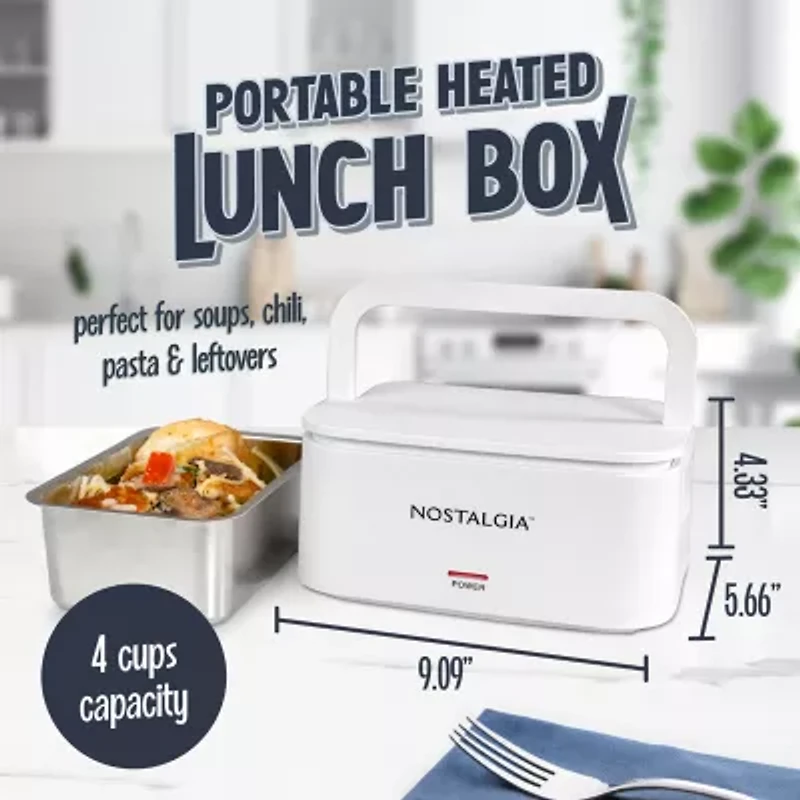 Nostalgia 32oz Portable Heated Lunchbox Slow Cooker