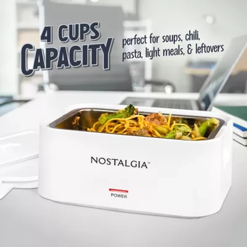 Nostalgia 32oz Portable Heated Lunchbox Slow Cooker