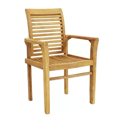 Teak Traditional Slat Style Patio Dining Chair