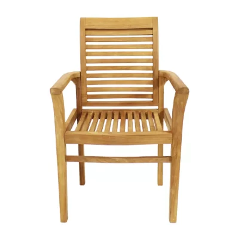 Teak Traditional Slat Style Patio Dining Chair