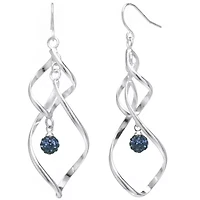 Sparkle Allure Womens Crystal Pure Silver Over Brass Drop Earrings