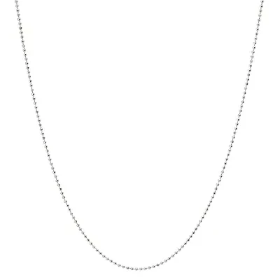 Silver Treasures Made Italy 18-20" Bead Chain Necklace