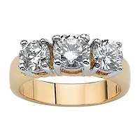 Womens 2 1/4 CT. T.W. Cubic Zirconia 14K Gold Over Brass Engagement Ring