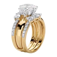 DiamonArt® Womens / CT. T.W. White Cubic Zirconia 18K Gold Over Silver Bridal Set
